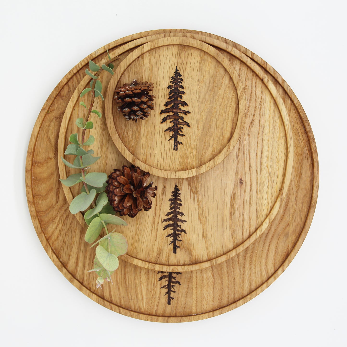 Holztablett "Wood & Soul", Eiche, rund (verschiedene Größen)