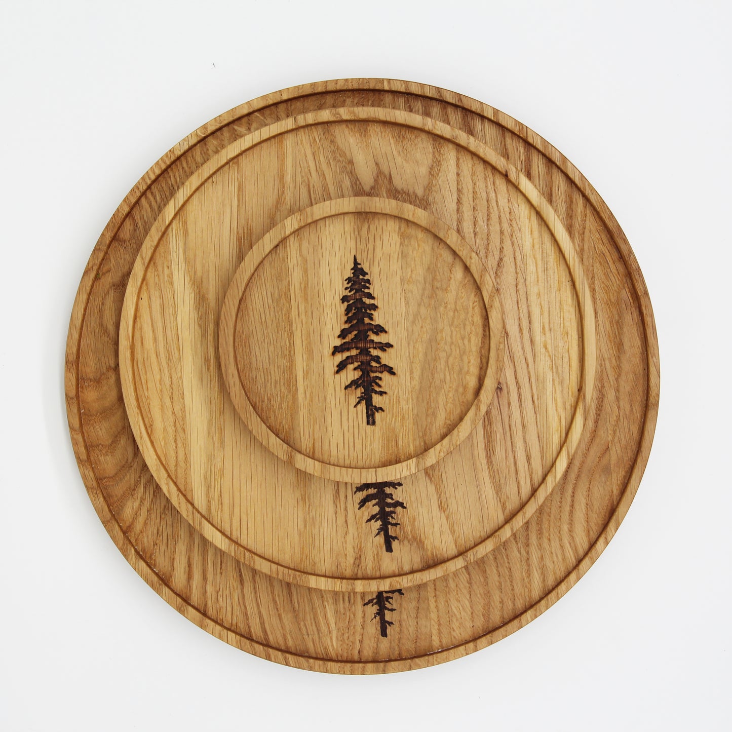 Holztablett "Wood & Soul", Eiche, rund (verschiedene Größen)