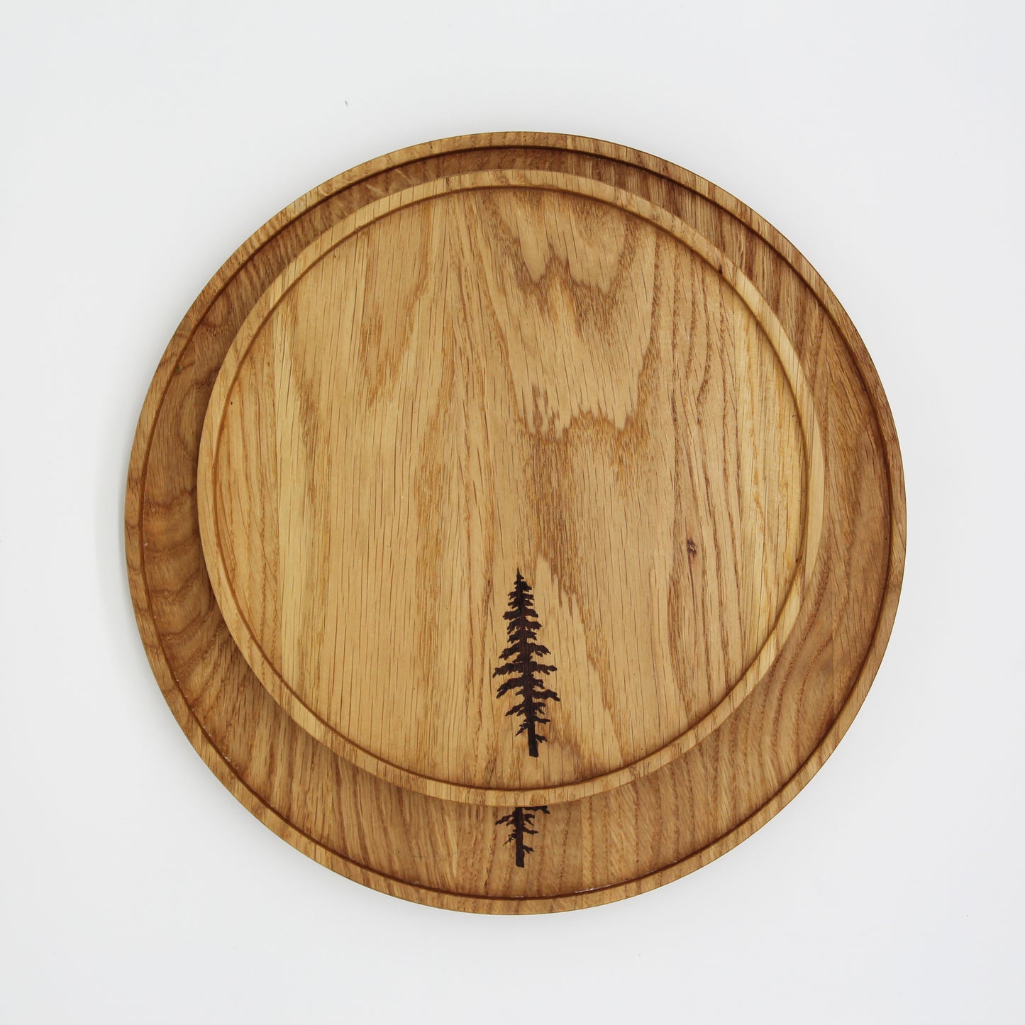 Holztablett "Wood & Soul", Eiche, rund (verschiedene Größen)