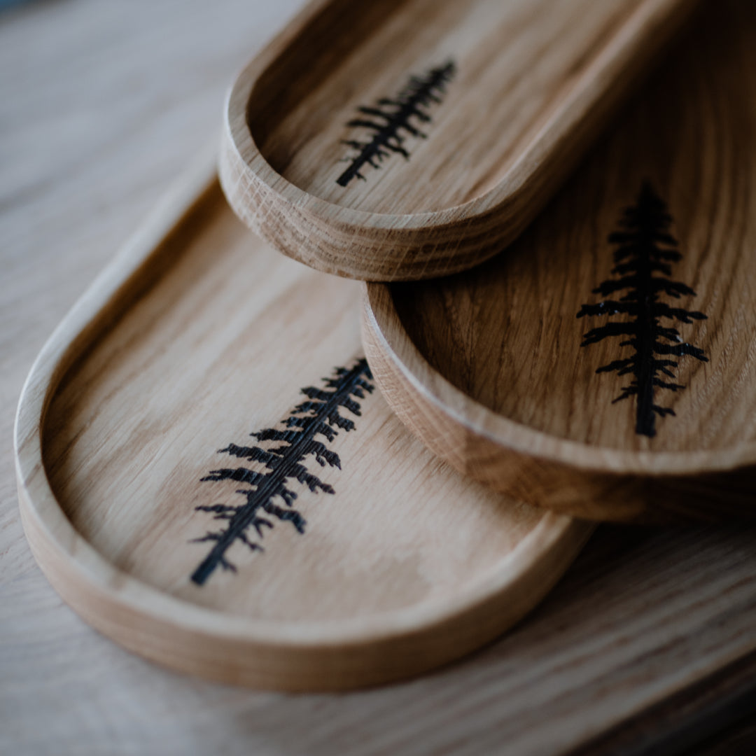 Holztablett "Wood & Soul", Eiche, oval (verschiedene Größen)