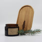 Geschenkset "Wood and Soul" oval 25x14 cm mit Lasergravur und Rapswachskerze 155 oder 450 gr